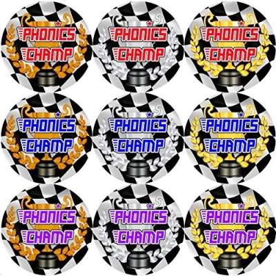Image of 144 Phonics Champ 30 mm Reward Stickers for School Teachers, Parents, Nursery
