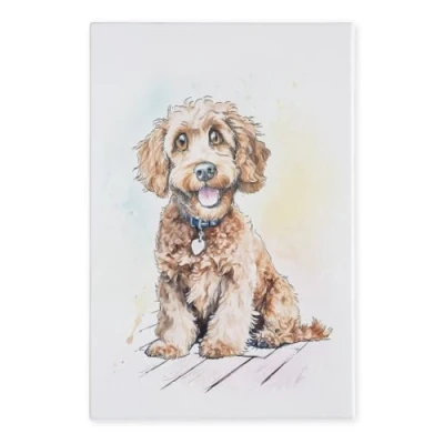 Image of Art of Arora 2858 Poodle Cross Ceramic Tile Picture Plaque Wall 30 x 20cm
