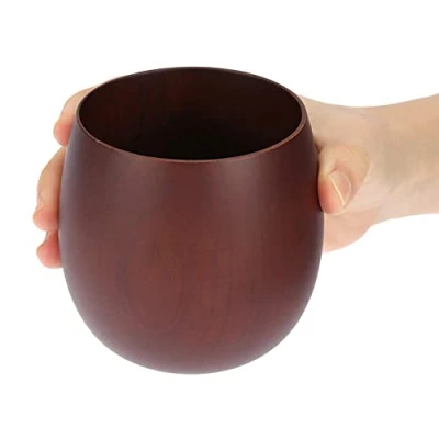 Image of Wooden Drinking Cup,Wooden Cup,2.8x2.8x3.1inch Japanese Style Tea Cup,Beer,Coffee Mug,Wooden Mug Beer Milk Cup Coffee Wood for Juice