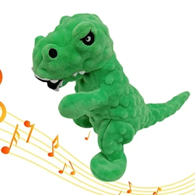 Image of Gesuter Plush Dinosaur Squeaker Dog Chew Toys, Toy Grunting Sound, Relief Stress for Puppy Cute Sound Squeak Pet Toys