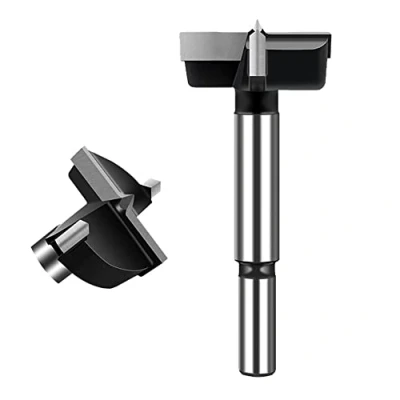 Image of ASNOMY 45mm Forstner Drill Bit, Carbide Tipped Bit for Hard Wood, Wood Drilling Hole Saw Set Woodworking Hinge Cutter Tool Kits Plastic Plywood