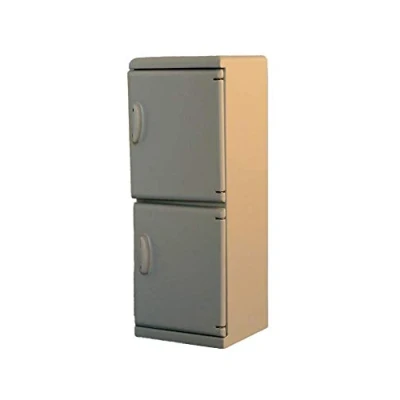 Image of Dolls House Modern Grey Fridge Freezer Miniature Kitchen Furniture1:12 Scale