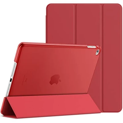 Image of JETech Case for iPad Air 2 (Not 1st Edition), Smart Cover Auto Wake/Sleep (Red)