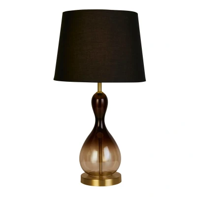 Image of Marakesh 1 Light Table Lamp Satin Brass Metal Black Ombre Glass