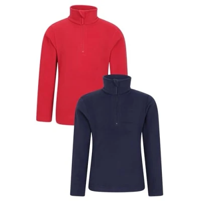 Image of Mountain Warehouse Camber II Kids Half Zip Fleece Lightweight &amp; Breathable Microfleece Sweatshirt, Boys Girls Autumn Winter, Outdoors, Travelling Hiking Navy Size 7 8 Years