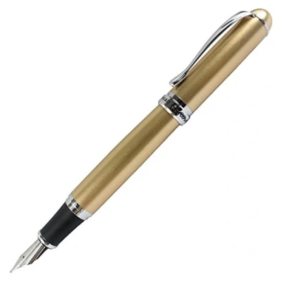 Image of Gullor Jinhao X750 Fountain Pen Stainless Steel Medium 18KGP Nib Gold