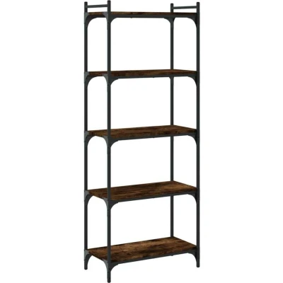 Image of vidaXL Bookcase 5 Tier Smoked Oak 60x30x154 cm Engineered Wood