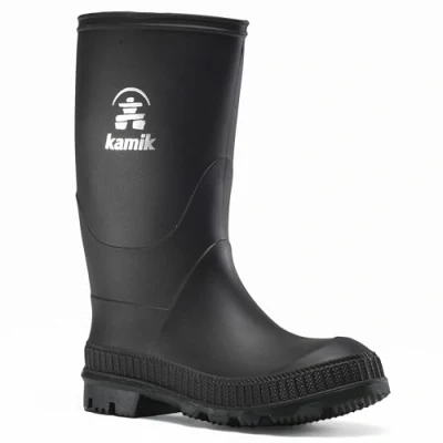 Image of Kamik Boy&#039;s Unisex Kids Stomp Wellington Boots, Black (Black Noir), 13.5 UK Child