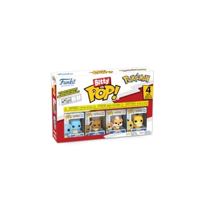 Image of Funko Bitty Pop! Pokemon Squirtle 4PK and A Surprise Mystery Mini Figure 0.9 Inch (2.2 Cm) Collectable Stackable Display Shelf Included Gift Idea Party Bags Stocking Cake Topper