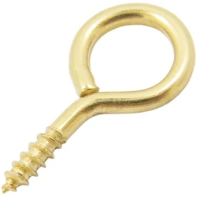 Image of Merriway BH02793 (10 Pcs) EB Steel Screw In Eye, 30 mm (1.1/4 Inch), Brass Plated Pack of 10 Pieces