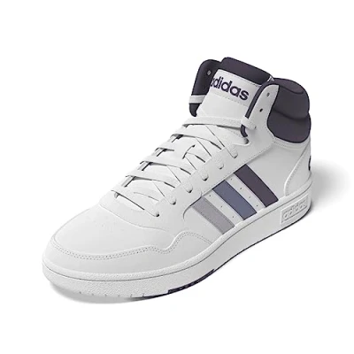 Image of adidas Women&#039;s Hoops 3.0 Mid Shoes, Cloud White/Silver Dawn/Silver Violet, 4 UK