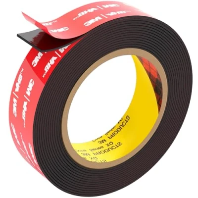 Image of FIXCHORD 3M VHB Double Sided Tape Heavy Duty, Mounting Tape, Waterproof Strong Adhesive for LED Strip Light, Car, Home&amp;Office Decor, Black (15.4FTx0.98IN)