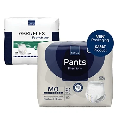 Image of Abena Pants Premium Pull Up Incontinence Pants, Eco Labelled for Men &amp; Women, Discreet, Protective, Breathable, Comfortable Medium 0, 80 110cm Waist, 900ml Absorbency, 15PK