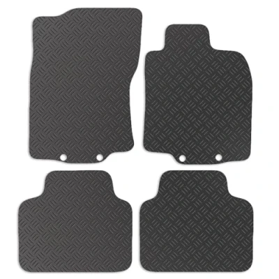 Image of Carsio Rubber Car Mats For Renault Koleos 2017+ Onwards Tailored Fit Floor Mat Set Complete Accessory Black Custom Fitted All Weather &amp; Heavy Duty, Anti Slip Backing with Clips