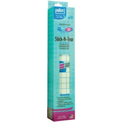 Image of Pellon Stick N Tear Away Embroidery Stabilizer, White 12 x 11yd