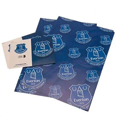 Image of Official Everton FC Gift Wrapping Paper 2 Sheets &amp; Tags