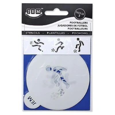 Image of PME Set of 3 Footballer Stencil for Cakes and Cookies Decoration