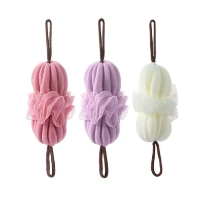 Image of 3 Piece Stretchable Shower Scrubber, Loofah, Loofah Sponge, Back Scrubber for Shower, Super Soft Exfoliating Sponge Ball