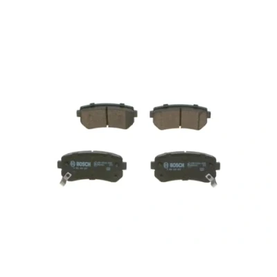 Image of 583022SA00, 583022SA35, 583023RA00, 583024WA10, 58302D7A00 Brake pad set BOSCH 0 986 494 887 Low Metallic with integrated wear warning contact