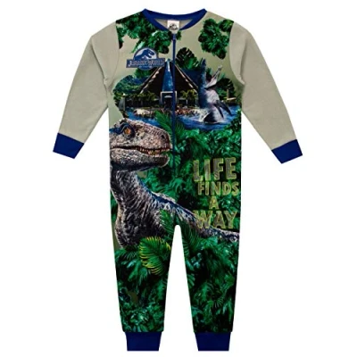 Image of Jurassic World Boys Onesie Dinosaur Multicoloured 3 4 Years