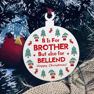 Image of Red Ocean Rude Christmas Bauble Gift For Brother Bro Novelty Funny Gifts From Sister