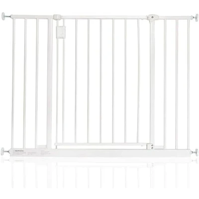 Image of Safetots Extra Wide Hallway Gate, 97cm 103cm, White, Pressure Fit Baby Safety Barrier for Hallways and Spaces, Easy Installation
