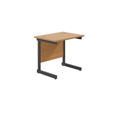 Image of Jemini Rectangular Double Upright Cantilever Desk 800x600x730mm Nova Oak/Black KF819524