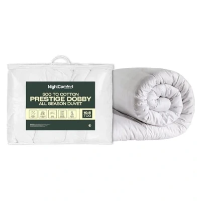 Image of Night Comfort Feels Like Down Duvet 100% Silk Organic Cotton Cover Hypoallergenic Feather &amp; Alternative Hollowfibre Filling (10.5 Tog Single)