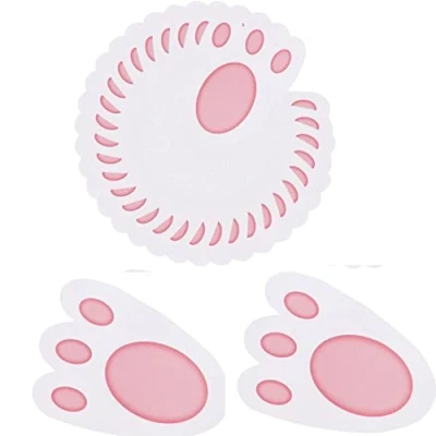 Image of 30PCs Easter Bunny Footprints, Rabbit Feet for Kids Party Game Ideal Egg and Treasure Hunt Size 11cm