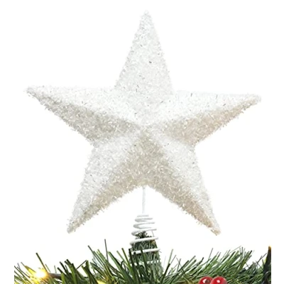 Image of Christmas Concepts® 28cm Sparkly Tree Top Star Luxury Decorations (White)