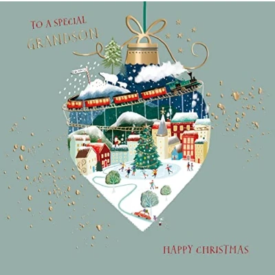 Image of Ling Design to A Special Grandson Curious Inksmith Christmas Card Xmas Greeting Cards X14577IJ