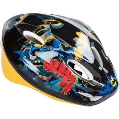 Image of Batman Children&#039;s Cycle Helmet Bike Bicycle 52 56 cm Superheroes Man Bat Protection Yellow Black