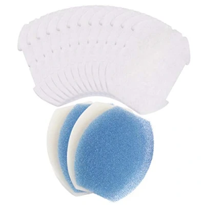 Image of LTWHOME Replacement Foam Pads and Polymer Wool Kit Compatible with Blagdon Affinity Inpond 5 In 1 3000 Filter (Pack of 16)