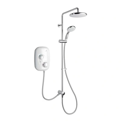 Image of Mira Showers Event XS Dual Outlet Thermostatic Power Shower White Chrome 1.532.425