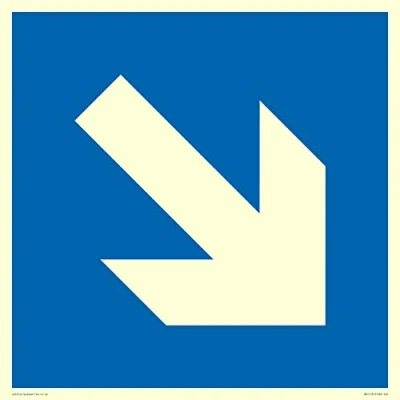 Image of Viking Signs Custom Mandatory: Down right arrow Sign 400x400mm S40,Blue/White