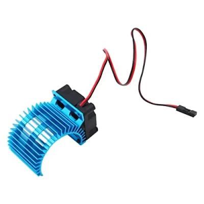 Image of WANGCL Sky Blue RC Motor Heat Sink with Cooling Fan for 540 550 Brush 3650 3660 Brushless Car Crawler JST Plug