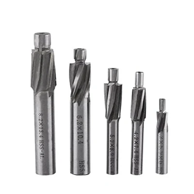 Image of 5pcs Countersink End Mill, Cutter Slot Drill Bits CNC Rotary Burrs Set Tool M3 M8 4 Flutes HSS AL for Copper, Aluminum, Steel, Cast Iron