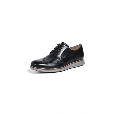 Image of Cole Haan Men&#039;s Original Grand Shortwing Oxford, Black Leather Ironstone, 9 UK Wide