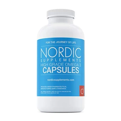 Image of Nordic Supplements High Strength Pharmaceutical Grade Omega 3 Fish Oil Capsules, 1000 mg, Pot of 365 Capsules