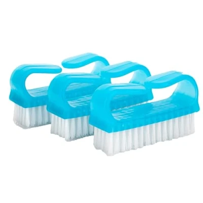 Image of HOMESHOPA Nail Brushes, 3 PCS Blue Plastic Scrubbing Cleaning Brush, Handle Fingernail Brush with Soft Bristles, Manicure Dust for Hand Toes Nail, Home &amp; Salon Use