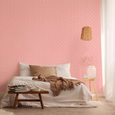 Image of A.S. Création Retro 70&#039;s Circles Wallpaper Pink/Orange/Beige/Pink/White Chic 395373 8.50m x 0.53m Paste The Wall