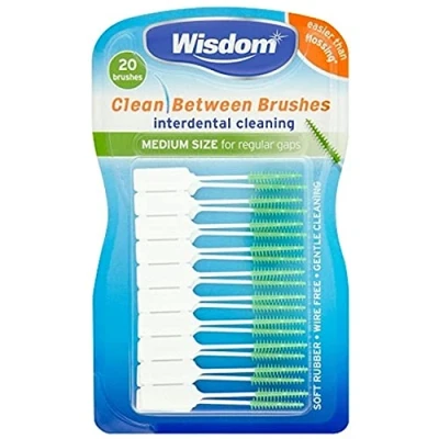 Image of Wisdom Clean Between Interdental Medium Green Brushes Pack of 6, Total 120