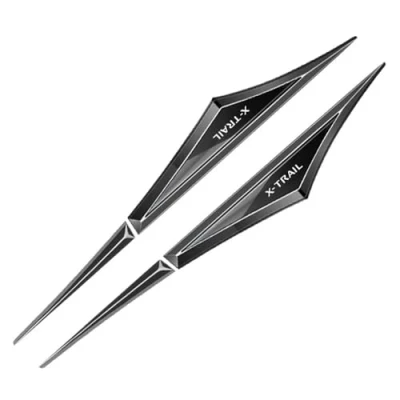 Image of 2pcs Car side blade badge, For N issan X TRAIL auto Metal Trim Sticker Replacement logo Exterior Body Decoration,A/Black black