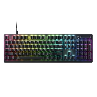 Image of Razer DeathStalker V2 (Red Switch) Optical Low Profile Gaming Keyboard (Linear Switches, Detachable Type C Cable, Laser Etched Keycaps, RGB Chroma) UK Layout Black
