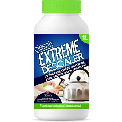 Image of Cleenly Extreme Descaler for Kettles, Coffee Machines, Shower Heads, Irons, and More! (1 Litre) Super Strong Liquid Product Name