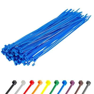Image of Gocableties Blue Cable Ties, 300mm x 3.6mm, Pack of 100, 12 Premium Nylon Zip Multi Purpose Plastic Tie Wraps, Secure Self Locking Mechanism, for Home, Garden, Office and DIY