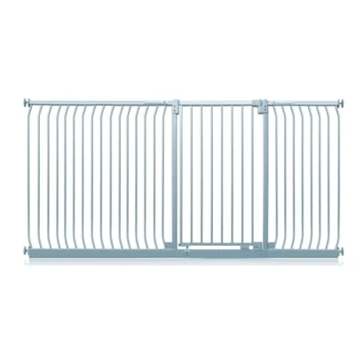 Image of Safetots Extra Tall Elite Safety Gate, 234cm 243cm, Matt Grey, 96.8cm in Height, Pressure Fit Stair Baby Gate for Doors Hallways and Spaces, Barrier, Easy Installation