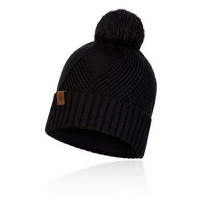 Image of Buff Men&#039;s &amp; Fleece Band Raisa Black Knitted and polar hat, Black/White, One Size UK