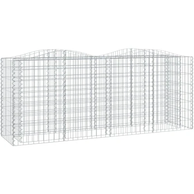 Image of vidaXL Arched Gabion Raised Bed 200x50x100 cm Galvanised Iron