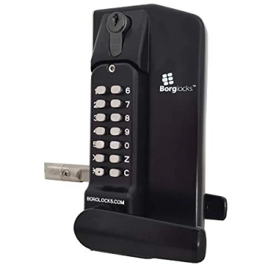 Image of BORG LOCKS BL3430 ECP Lever Operated Marine Grade Metal Gate Double Digital Lock With Key Override